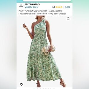 One shoulder floral Maxi Dress